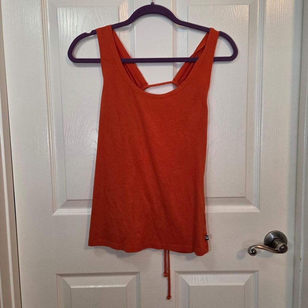 Fabletics Women's Orange Tank Top with Tie Back Detail Size MEDIUM